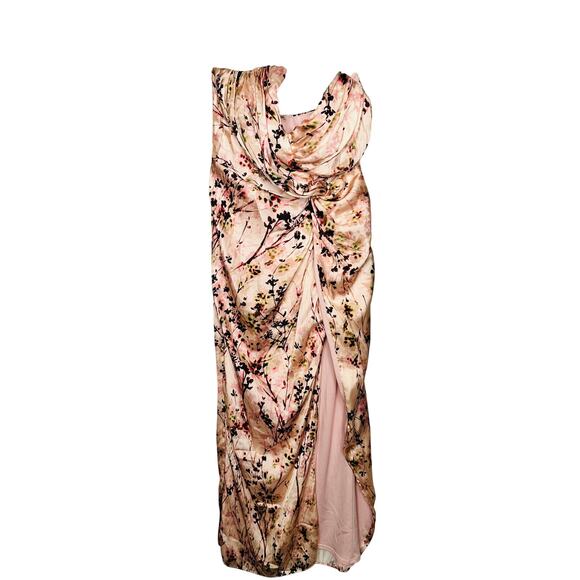 KATIE MAY Pink Floral Strapless Sleeveless Come On Home Midi Dress Size 0 - Picture 5 of 15